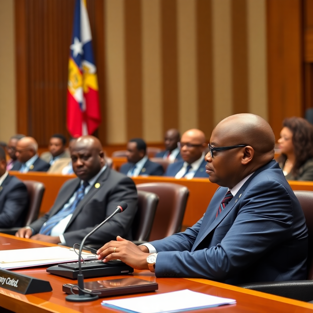 African government policy meeting, legislative chamber, political leaders, professional photography